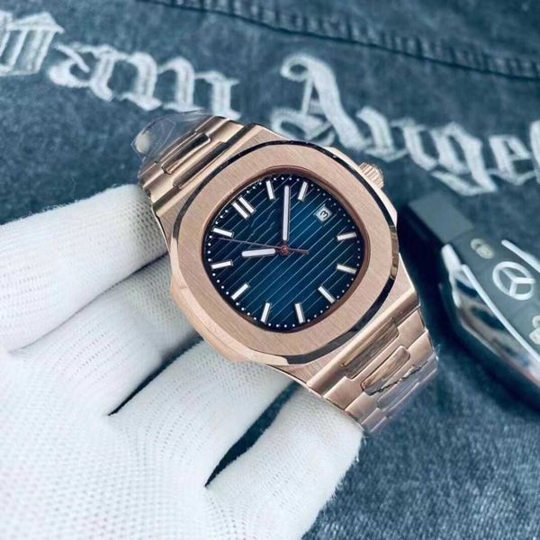 

watch men women series luxury mechanical square nautilus petaks philipees classic sports swiss full-automatic men's steel band waterpro, Slivery;black