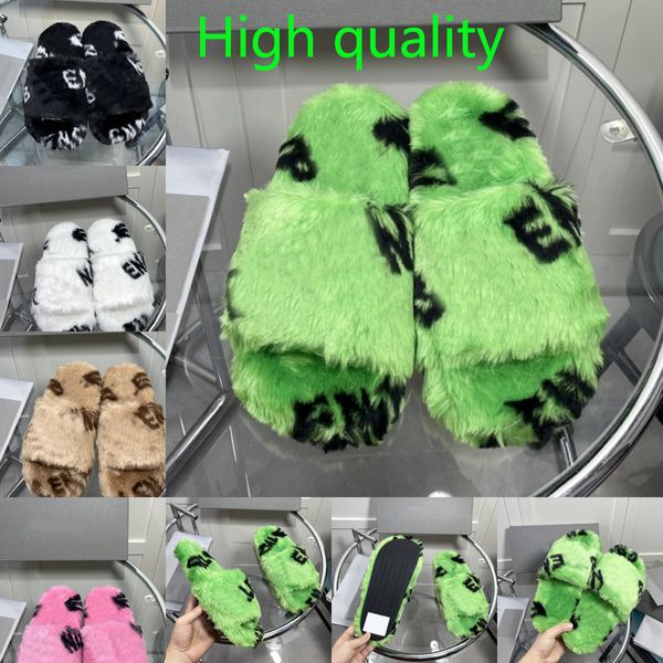 

beach slippers plush slippers letter classic flat heel summer lazy designer fashion cartoon head flops lady slides women shoes l bath ladies, Black