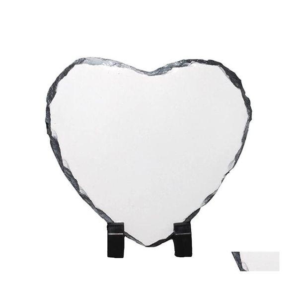 

sublimation blanks 6x6 inch blank p o slate rock plaque heart shape heat transfer picture frame drop delivery office school business dhmht