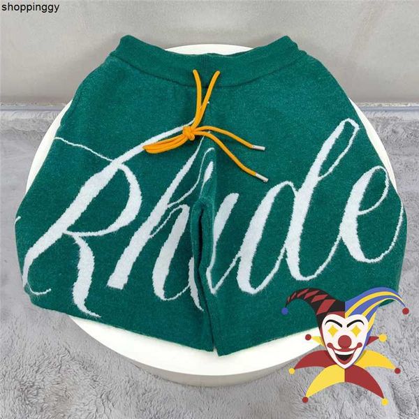 

shorts rhude loose breeches version jacquard drawstring knitted, White;black