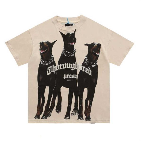 

22ss owners club dog t shirt high street tee spring summer fashion skateboard men women tshirt, White;black