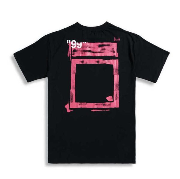 

white summer luxury mens t shirt religious oil paint women brand t-shirts back arrow x tshirt hip hop loose tees t-shirt short sleeve couple, White;black