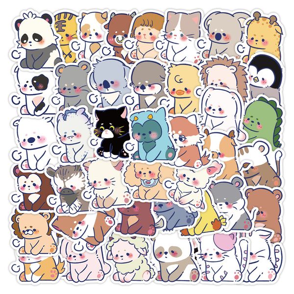 

60pcs wholesale cartoon animal sigh stickers waterproof sticker for luggage lapguitar skateboard notebook water bottle phone case car decals