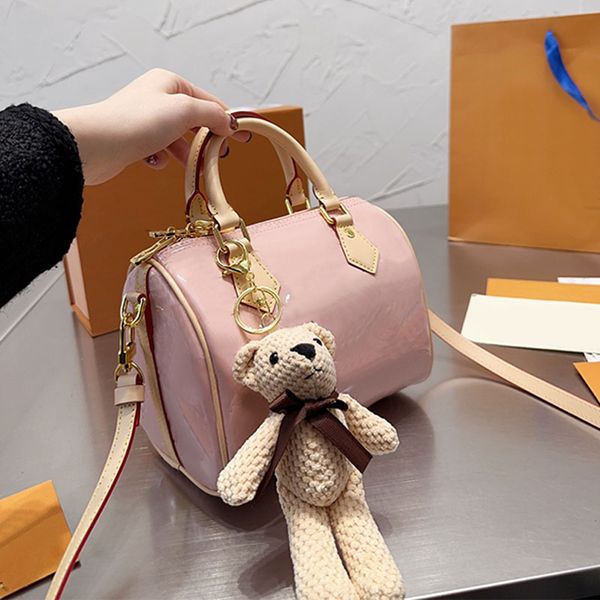 

20cm pillow shoulder bag women handbags purse patent leather crossbody bags mini totes removable strap fashion letters gold hardware zipper