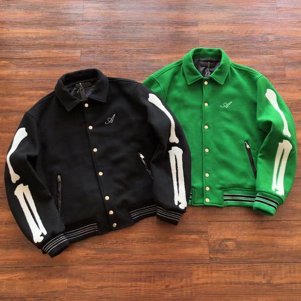 

designer men jackets amiris bones jacket casual flight jacket fashion varsity jacket women men fashion coat womens bones jacket, Black;brown