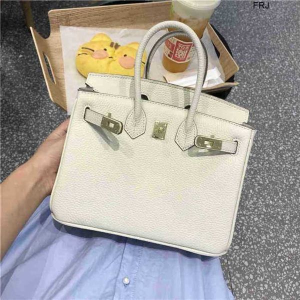 

designer bags birkin handbags bagsfrench light luxury milk white litchi pattern platinum leather womens fashion strap handbag buckle cowhide