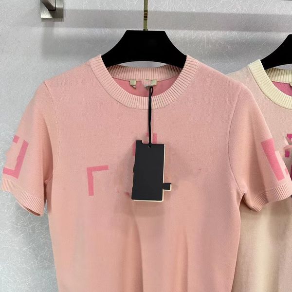 

312 l 2023 autumn sweaters women's pullover pink white gray pullover sweater crew neck short sleeve brand same style women's weila, White;black