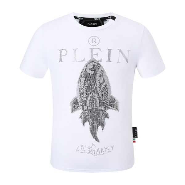 

plein bear t shirt mens designer tshirts brand clothing rhinestone pp skull men t-shirt round neck ss monsters plein with crystals hip hop t, White;black