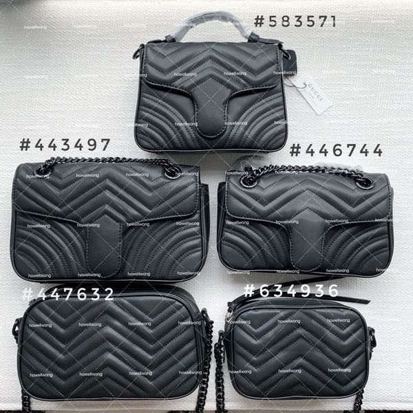 

marmont mini handle bag black matelasse chevron leather with black hardware and cotton linen lining lady designer vintage camera bags