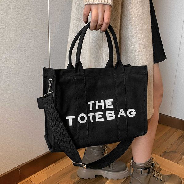 

purses canvas tote bag large capacity simple fashion printed letter one shoulder messenger bag
