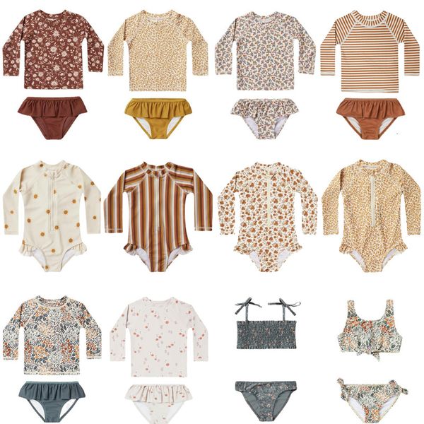 

onepieces summer girls swimwear sets for kids toddler fashion print bikini baby swimsuits holiday beach clothes brand swim 230322, Black