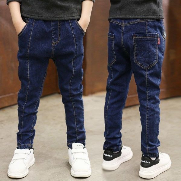 

jeans boys jeans autumn children's pants winter thickening casual pants children's clothing in the big children plus velvet trouse, Blue