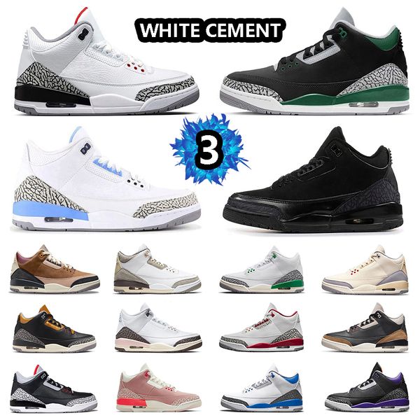 

jumpman 3 white cement basketball shoes lucky green archaeo brown a ma maniere unc black gold pine green muslin cool grey fire red denim 3s