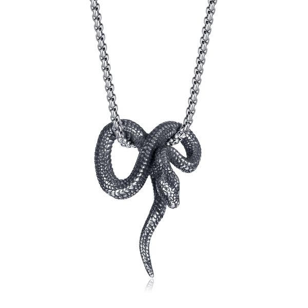 

punk jewelry necklace stainless steel snake pendant necklace, Silver