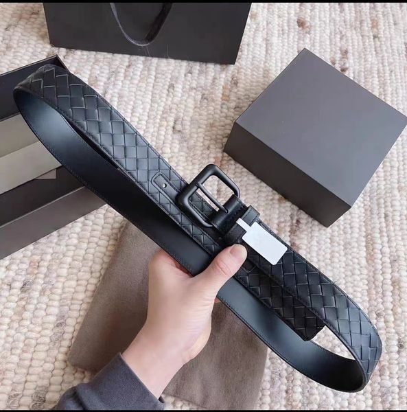 

men belts for mens and women braided cowhide designer classic leisure business all-match men's leather needle buckle belt gold buckle b, Black;brown