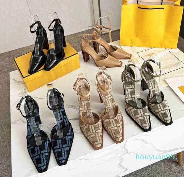 

printed high heel sandals women pointed toe semi-circular heel ankle buckle commuter high heels elegant all-match black nude print