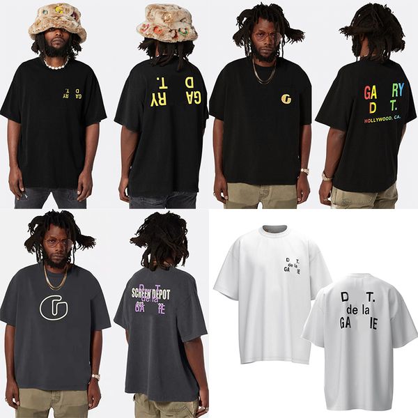 

2023 designer galleryes t shirt depts mens tshirt fashion pure cotton t-shirt womens high street luxury loose classic print couples clothes, White;black