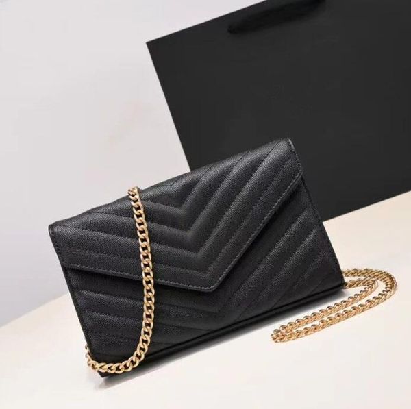 

fashion handbags shoulder luxurys designer bags metal chain gold silver women handbag genuine leather bag flip cover diagonal messenger cros