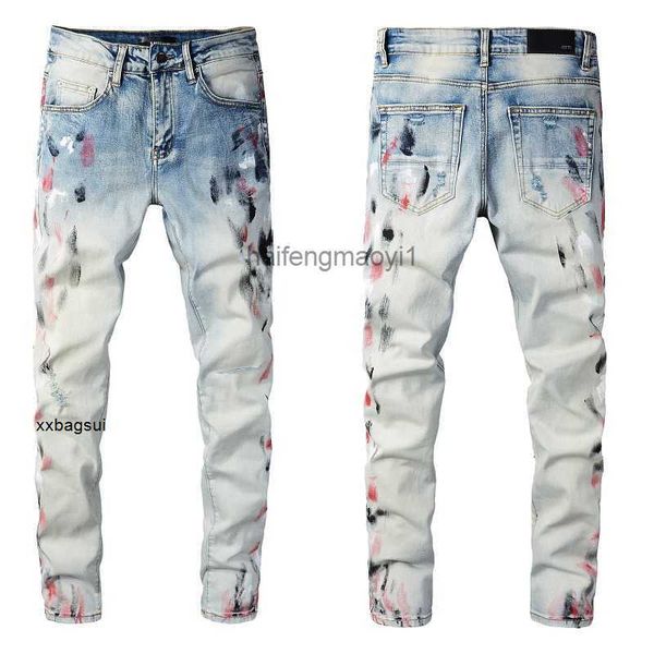 

new trend fashion slim fit feet elastic blue jeans men's fashion brand