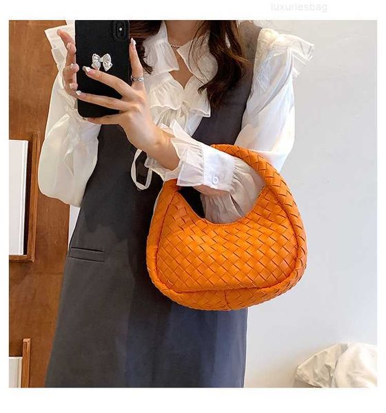 

botega venates jodie mini teen intrecciato pouch net red hand woven fashion handbag cow horn handle underarm bag 1n1i