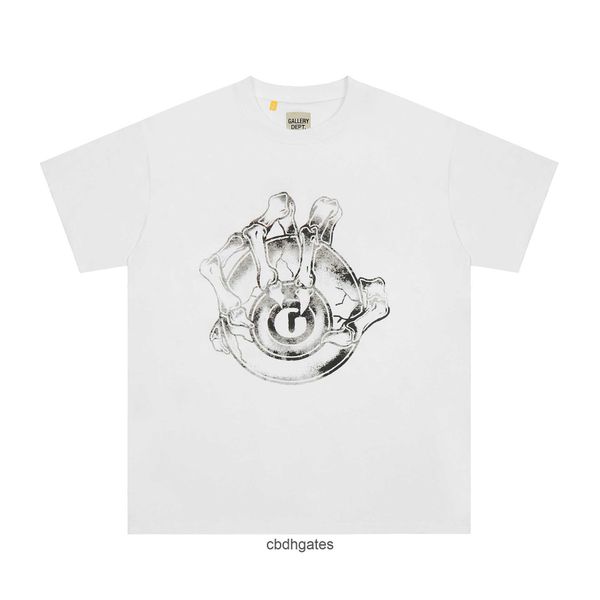 

vintage classic short streetwear t sleeve shirts letter galleryss 2023 fashion mens dept print couples summer casual t-shirt men 1l7a, White;black
