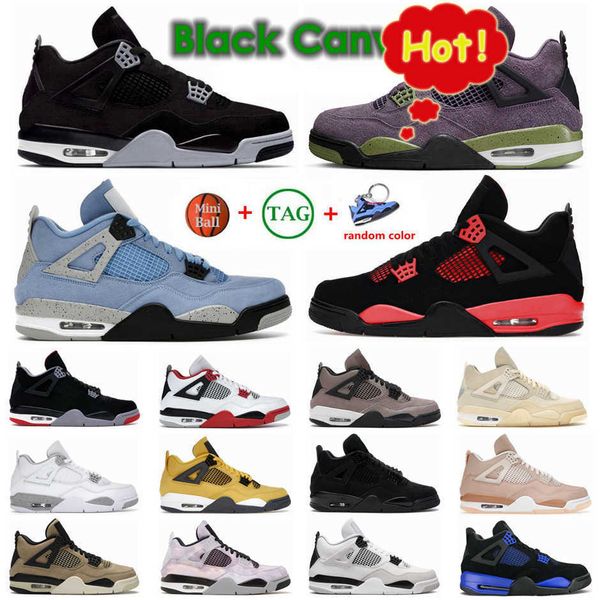 

new og black cat 4s jumpman 4 mens basketball shoes university blue canyon purple sail white oreo bred fire red thunder pure money
