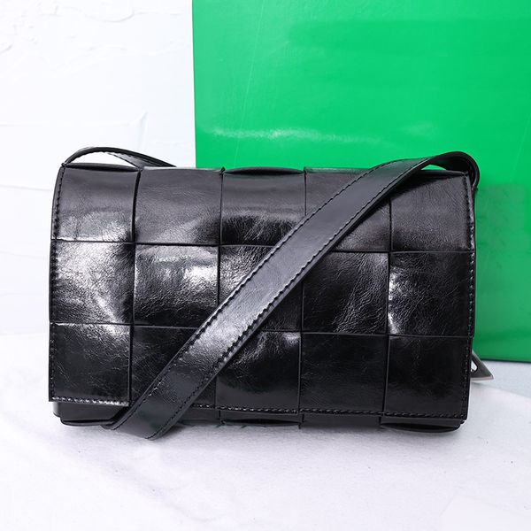 

weave plaid crossbody bag shoulder messenger handbags women handbag purse oil waxed calfskin flip wallet clutch tote bags long strap