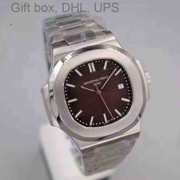 

full 5711 8mm cal324c superclone automatic mechanical men's watch 3k nautilus grenade series luminous waterproof business handsome impo, Slivery;brown