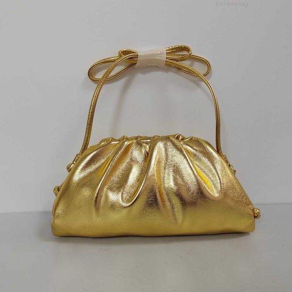 

botega venates jodie mini teen intrecciato pouch hand women's gold silver glossy pleated crossbody bag with large capacity tgc5