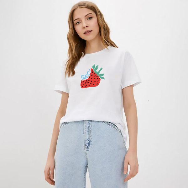 

womens tshirt summer designer clothes casual matching t shirts round neck short sleeve sweatshirts printed everyday 230323, White