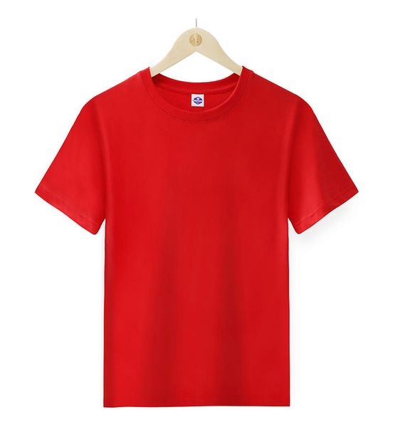 

cotton spandex, milk cotton yarncan be customized to pure color thick cotton short sleeve t-shirt for men and women with new round collar re, White;black
