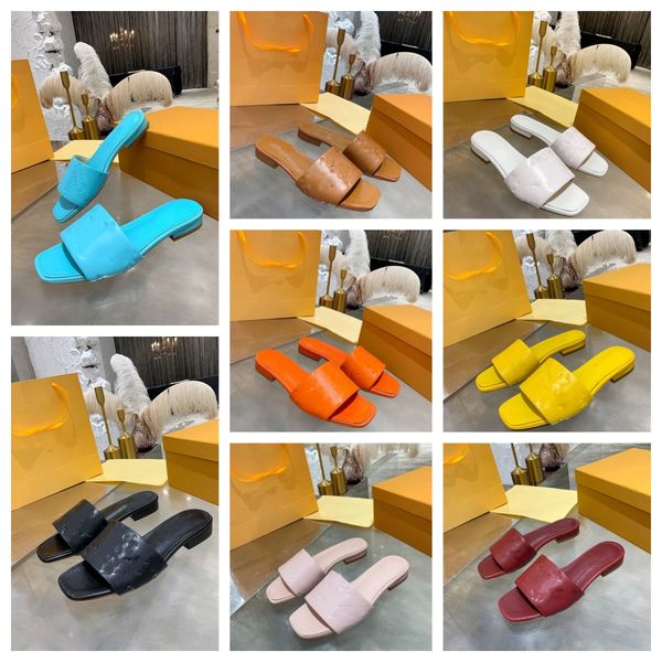 

revival flat mules monograms slipper woman old flower letter slides sandals designer summer shoes black blue waterfront leather womens flip