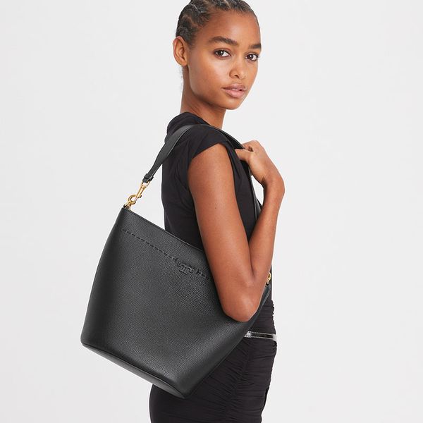 

genuine leather women drawstring bag soft bucket handbag high quality