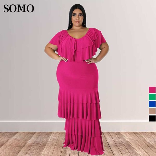 

plus size dresses fashion elegant women clothing maxi long female multi-splicing crew neck evening dress wholesale dropshipping 230307, Black
