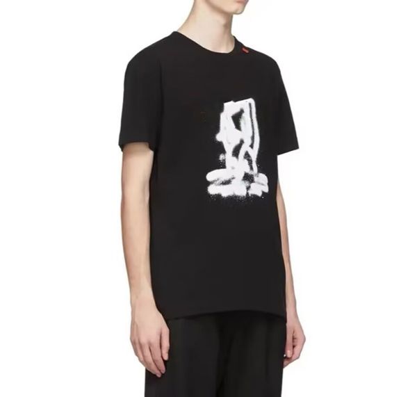 

designer clothes shirt luxury shirt cotton twill rabbit graffiti logo short sleeve casual sports, White;black