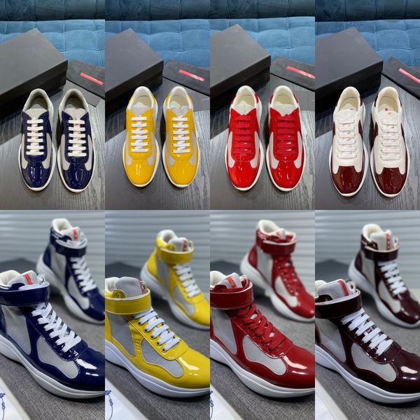 

americas cup high sneakers shoes men's technical fabric sneaker size 38-44 tennis shoe logo running shoe rubber sole sports mesh patent