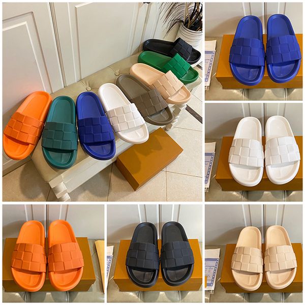 

women slippers men sandal black scuff flat sandals pool pillow sunset padded front strap fashionable easy to wear style slides shoes