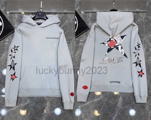 

mens hoodies designer chrome sweatshirts heart hoodie ch long sleeve jacket loose coat hooded hoody men woman hip hop 162kvc, Black