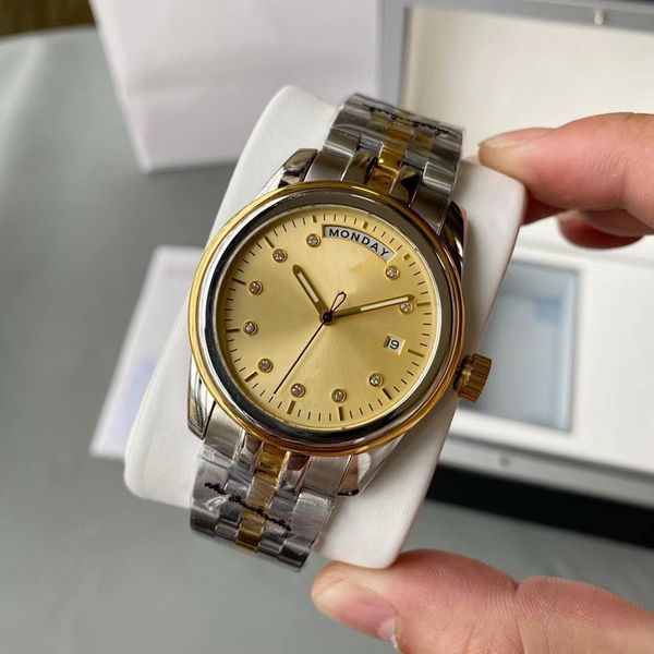 

boutique men's watch 40mm watch 316 precision steel case imported miyota 8285 double log mechanical movement sapphire watch, Slivery;brown