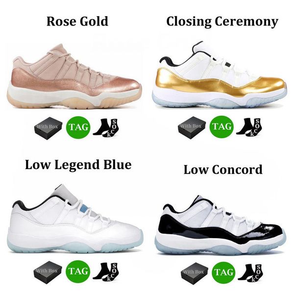 

with box 11 retro basketball shoes men women kids 11s xi rose gold low closing ceremong mens womens trainers legend blue youth gs athletic s