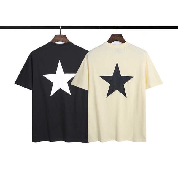 

essentialls t shirt for men women fg sport tshirt double thread high street star print short sleeve for men and women couples loose round ne, White;black