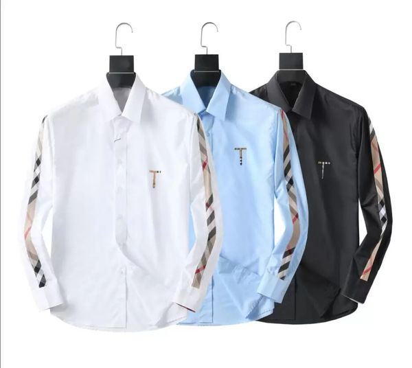 

2023 luxury designer men's shirts fashion casual business social and cocktail shirt brand spring autumn slimming the most fashionable c, White;black