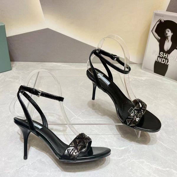 

designer woman dress shoes olukai sandal high heeled noble toe heels ladies wedding evening thin heeled heels evening party sandals, Black