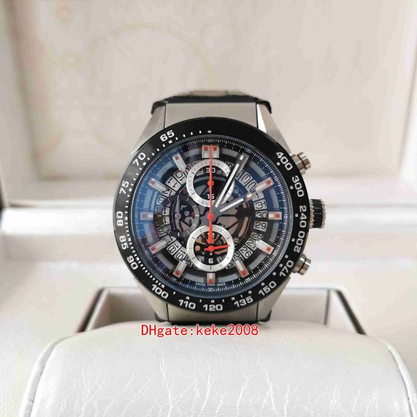 

classic mens watch car201u.ba0766 43mm stainless steel leather bands strap chronograph work men watch vk quartz movement excellent wristwatc, Slivery;brown