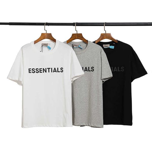 

foggg large t shirt fear god double line essen new chest letters short sleeves fogg high street trend loose tee, White;black