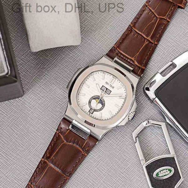

nautilus moon men's automatic mechanical watch business fashion multifunctional trend calendar luminous waterproof z27l 8zok, Slivery;brown