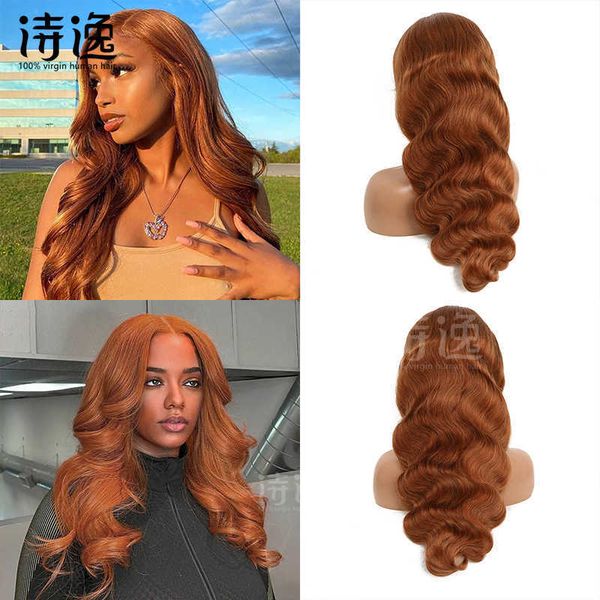 

18# 13 * 4 front lace human hair wigs 18# color body wave 230323, Black