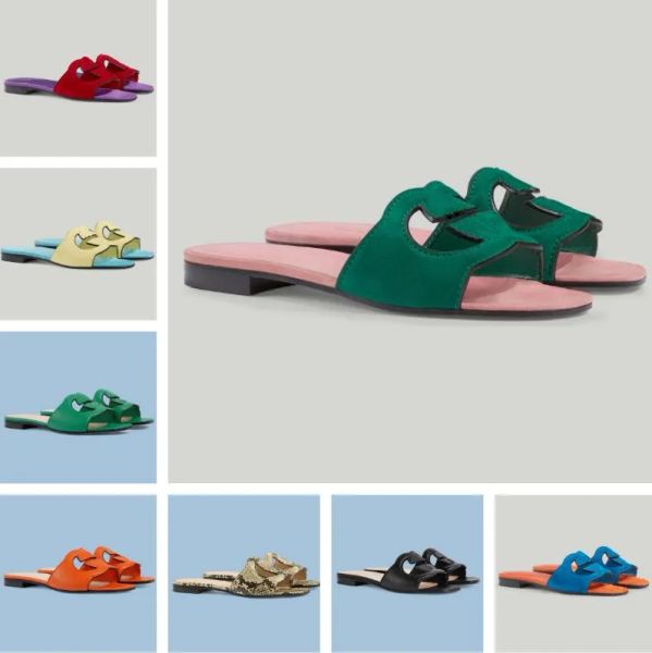 

summer luxury interlocking sandals shoes women cut-out slide flats timeless elegance slip on female flip flops perfect nice lady slippers eu, Black