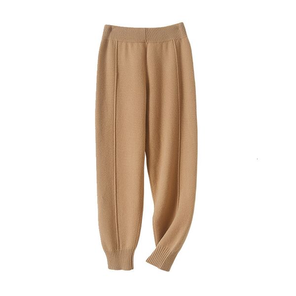 

women's pants autumnwinter soft comfortable highwaist 100 pure wool knitted female thicken warm trousers 4colors 230323, Black;white