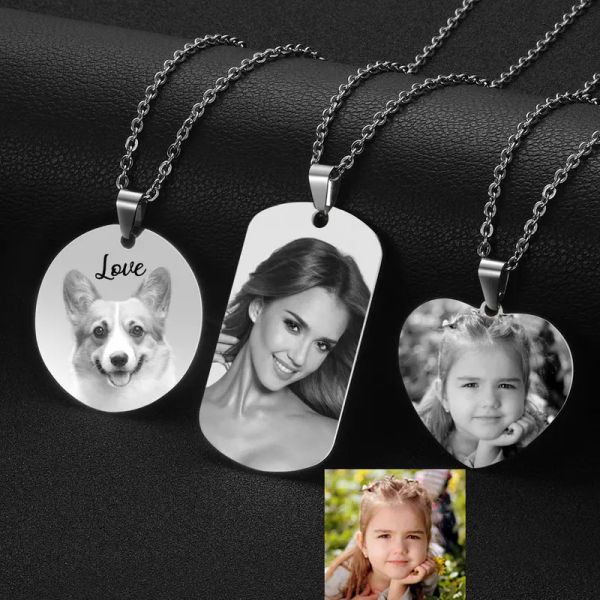 

custom p necklace for women engraved stainless steel heart pendant personalized gift diy lettering making, Silver